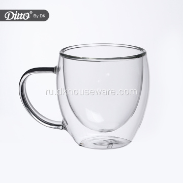 Необычная индивидуальная изолированная прозрачная чашка для эспрессо с двойными стенками